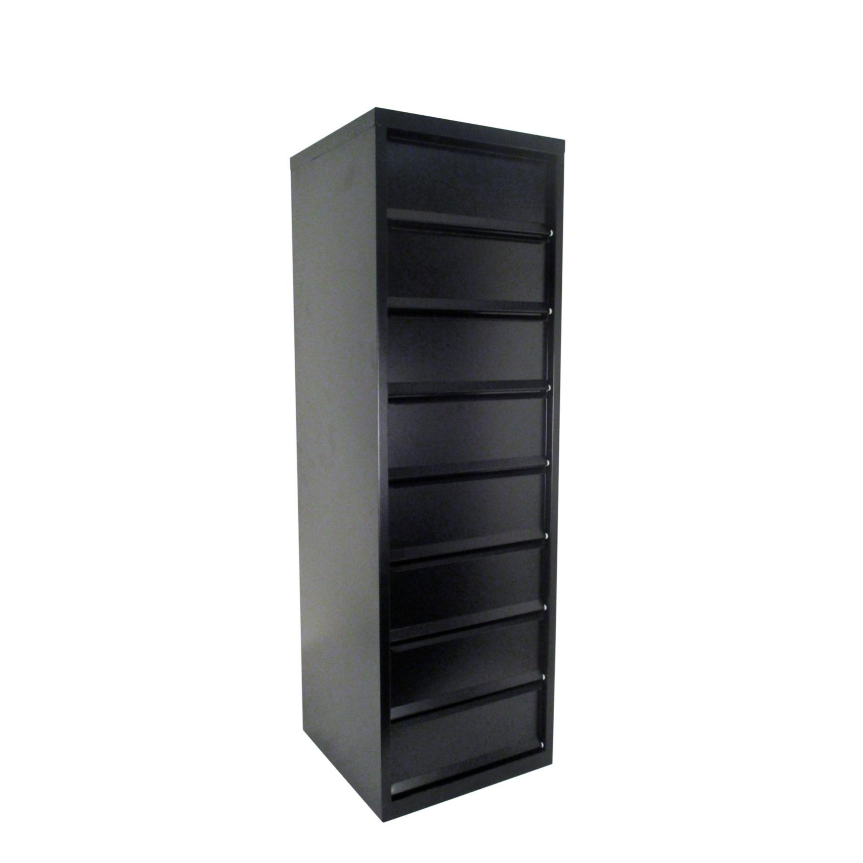 Meuble  clapets - mtal - 8 cases - noir