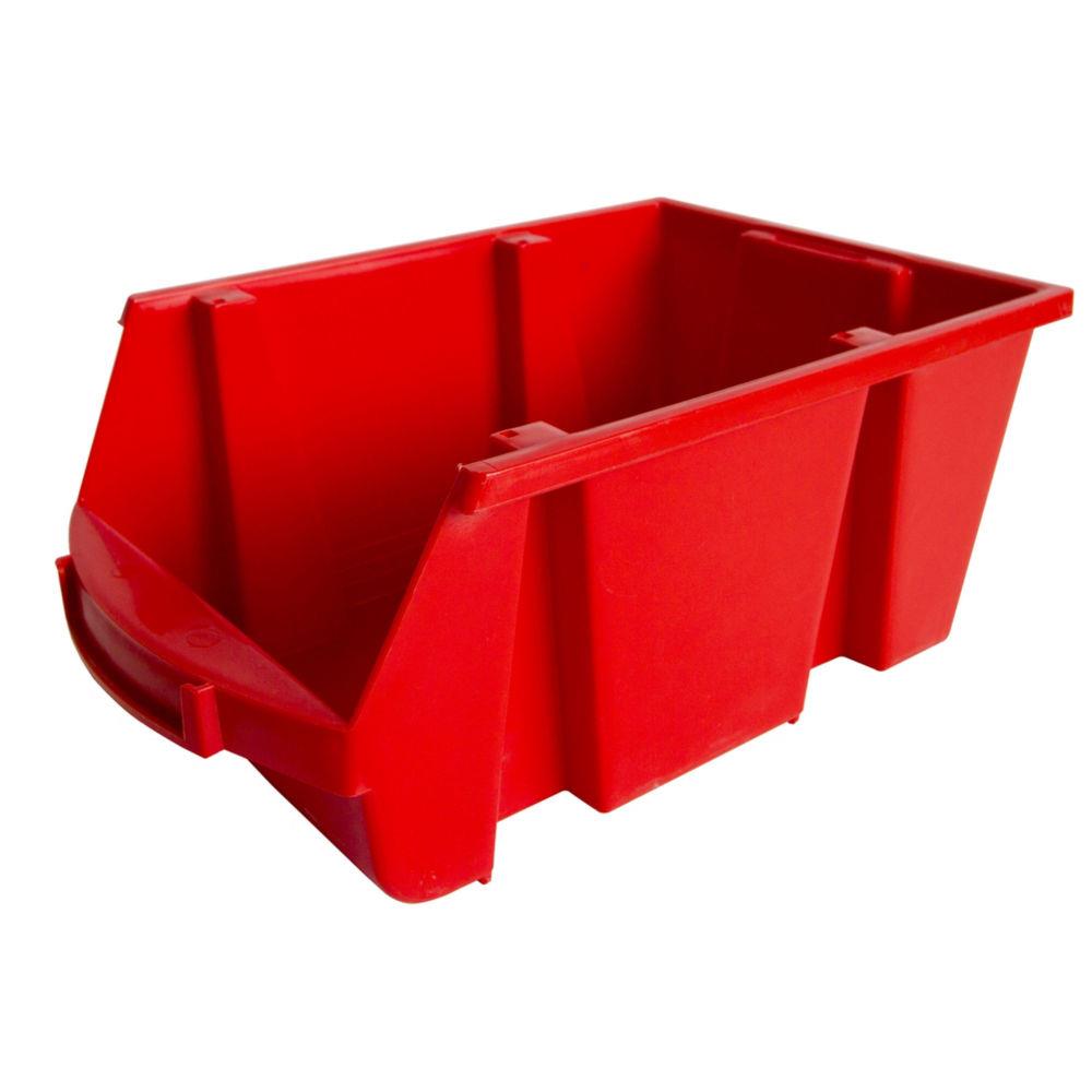 Bac  bec de rangement 10L Tekni avec porte tiquette en polypropylne rouge - L20xH15xP33 cm
