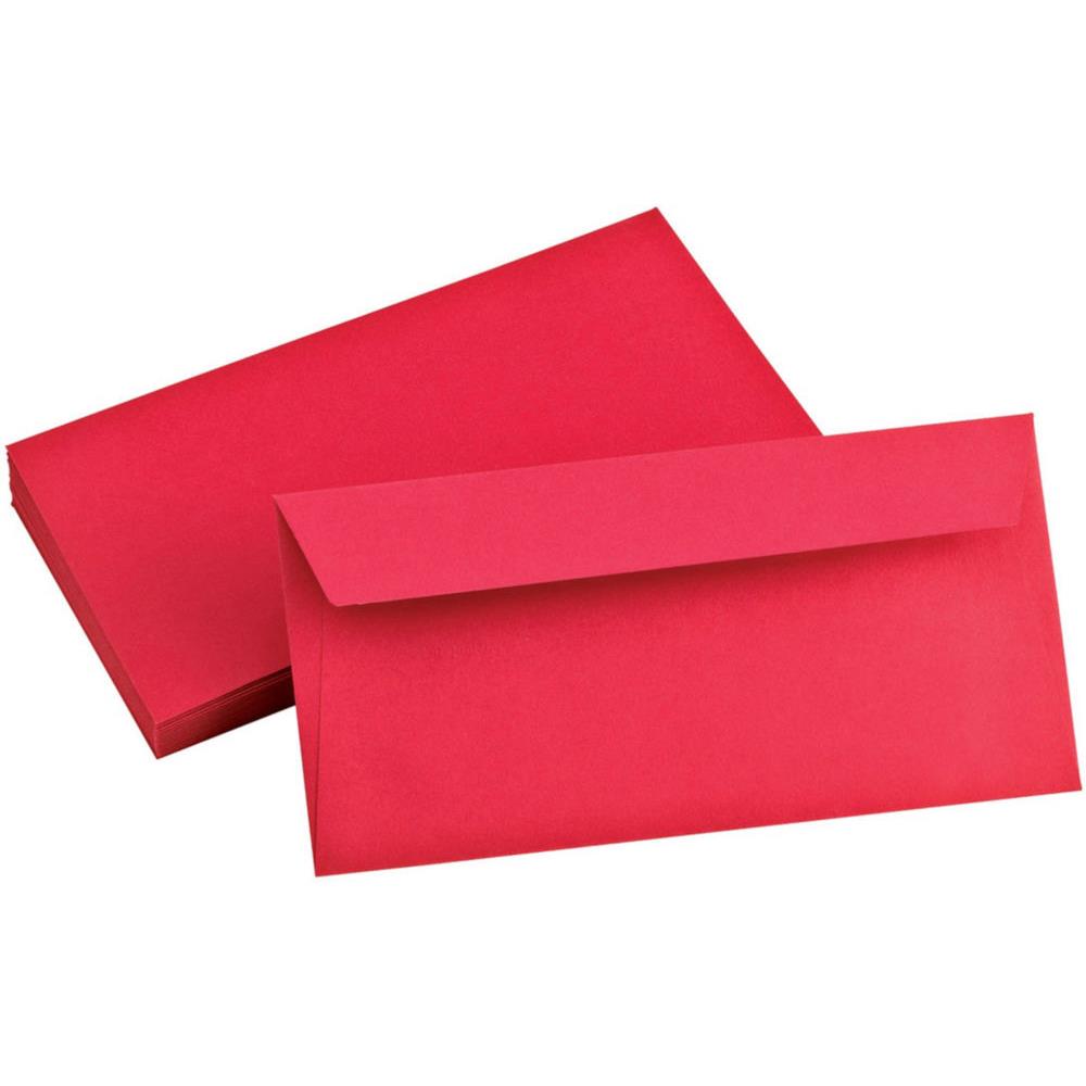 Enveloppe Pollen de Clairefontaine - format DL 110 x 220 mm - rouge groseille - 5585 - paquet de 20