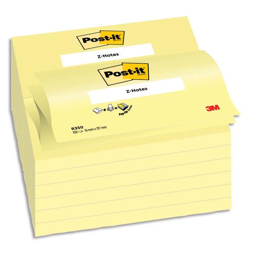 ZNotes Postit format 76 x 127 mm jaune bloc de 100 feuilles Achat pas cher