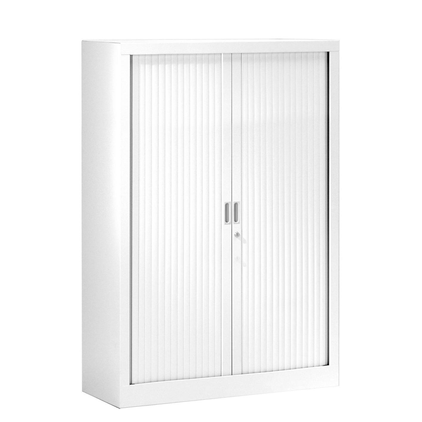 Armoire mtal monobloc  rideaux Gnric H.136 x L.100 cm - coloris Blanc