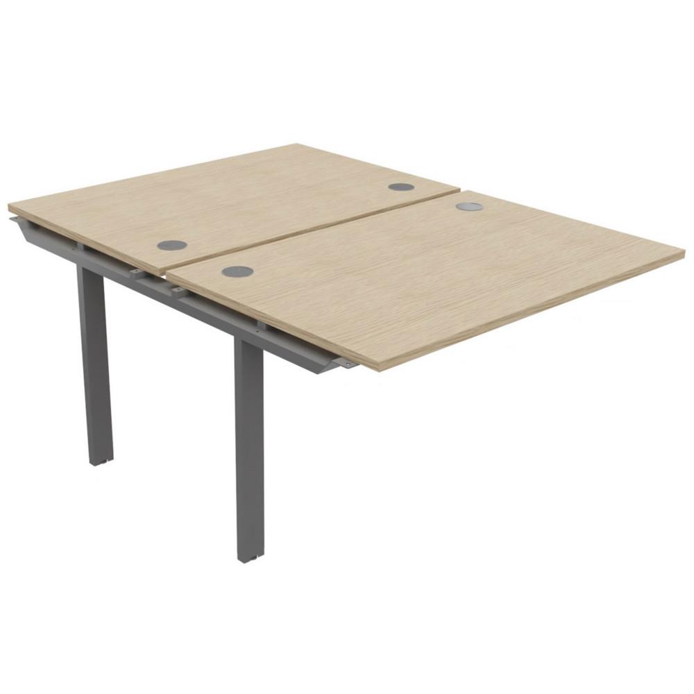 Module suivant pour bureau multiposte E-link L 120 x P 163 cm - Plateau Chne pieds mtal Aluminium