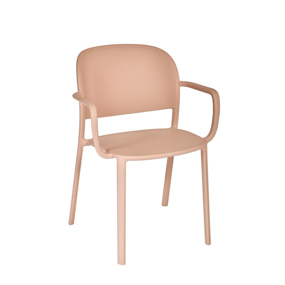 Fauteuil d'extrieur avec accoudoirs Lucia en polypropylne - Rose