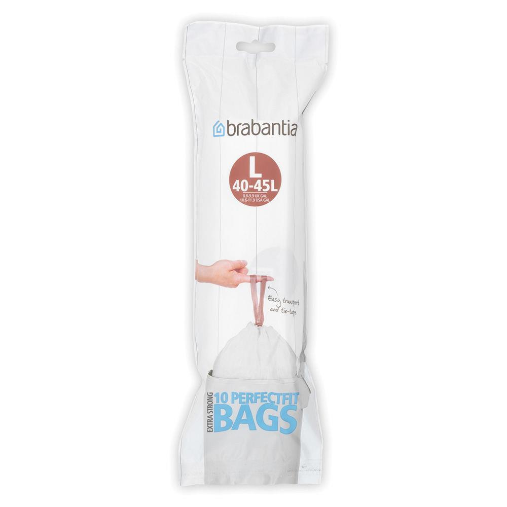 Sacs poubelle plastique  - 45 L - blanc - rouleau de 10