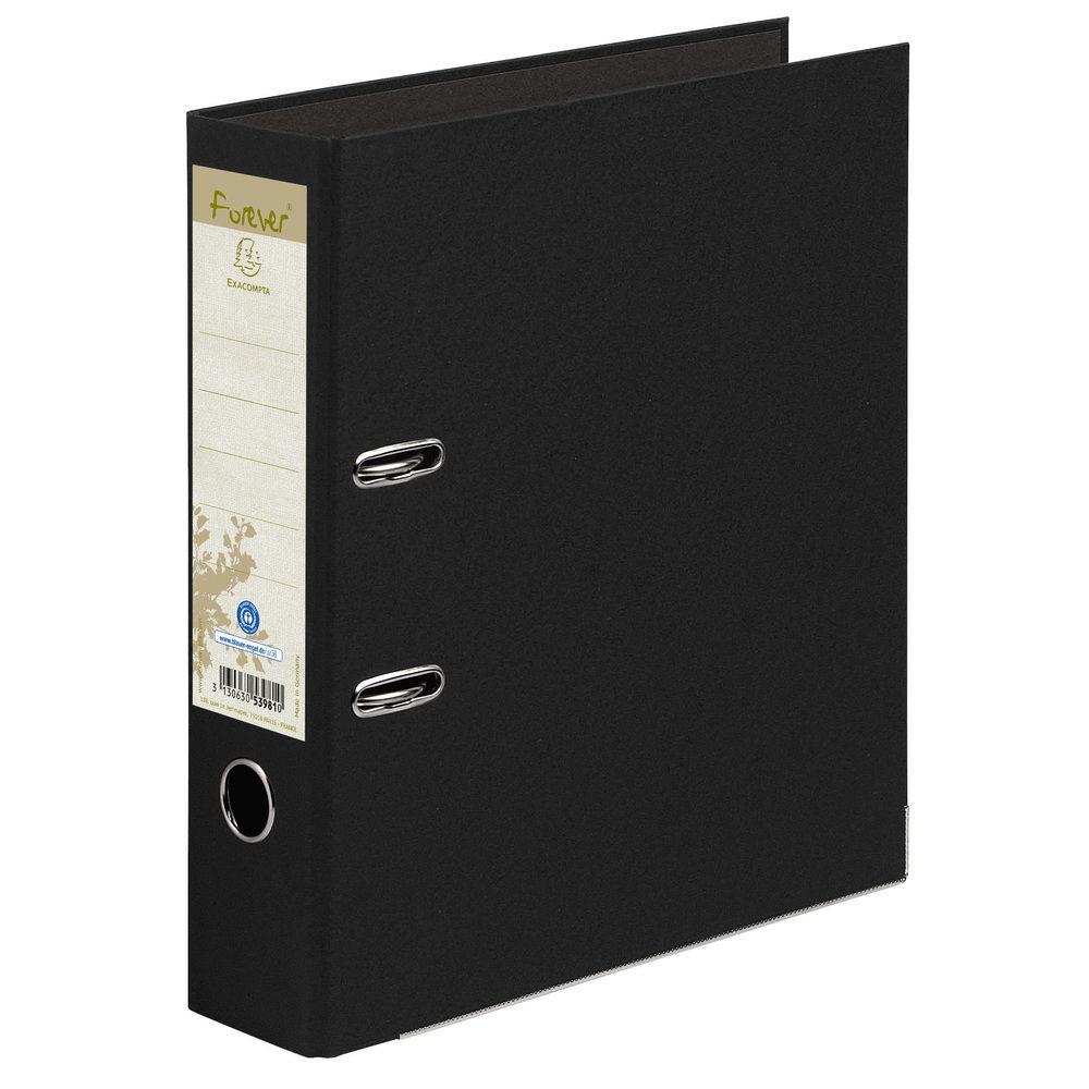 Classeur  levier A4 Exacompta Forever en carton recycl - Dos 8 cm - Noir