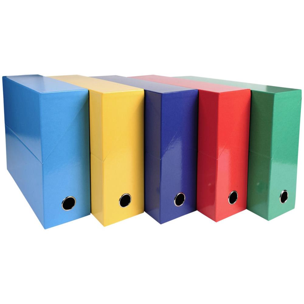 Bote de classement Exacompta Iderama en carton pour 800 feuilles A4 (210 x 297mm) Dos 9 cm - Coloris assortis - Lot de 5