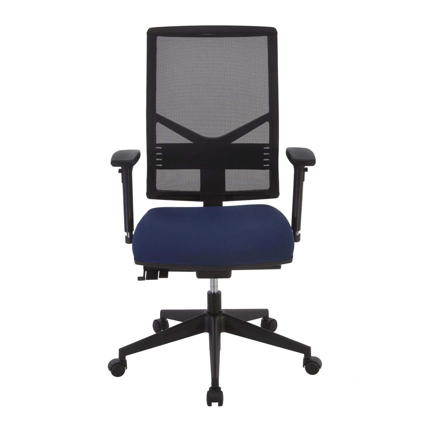 Fauteuil Mille maille filet noire , tissu bleu - M1