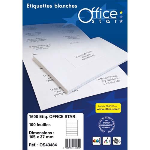 Boîte 800 étiquettes Adhésives 105x70mm - Blanc - Impression Laser Et Jet D'encre