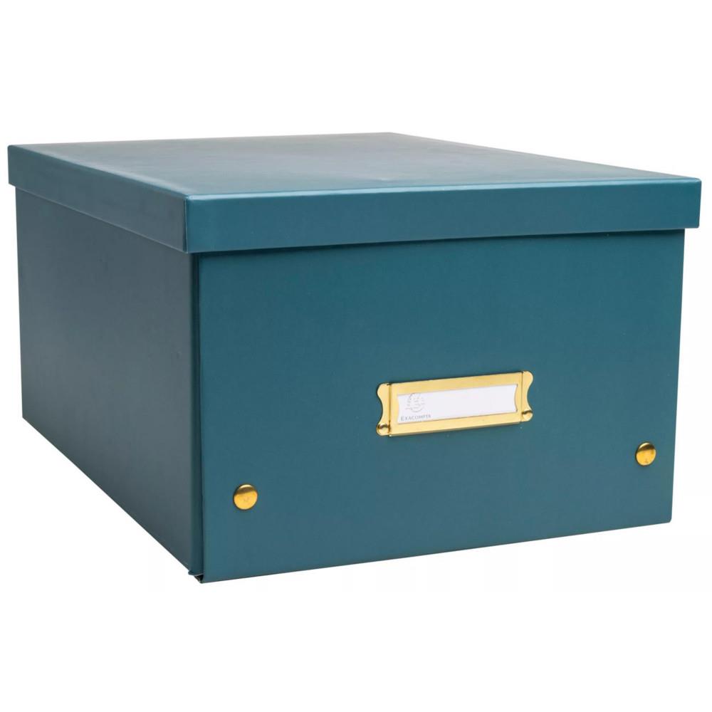 Bote de rangement  plat A4+ Exacompta NeoDeco en carton - Bleu