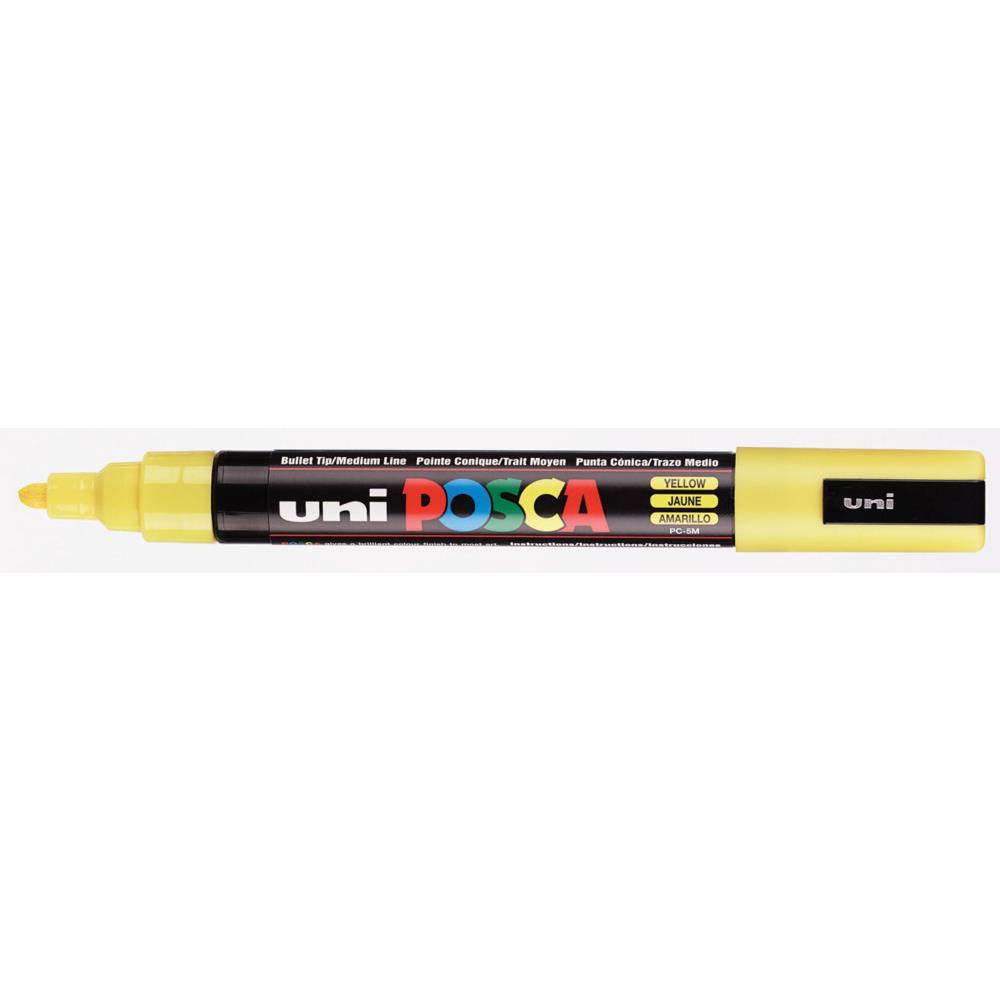 Marqueur peinture  l'eau Posca PC-5M - pointe conique polyester moyenne 2,5 mm - jaune