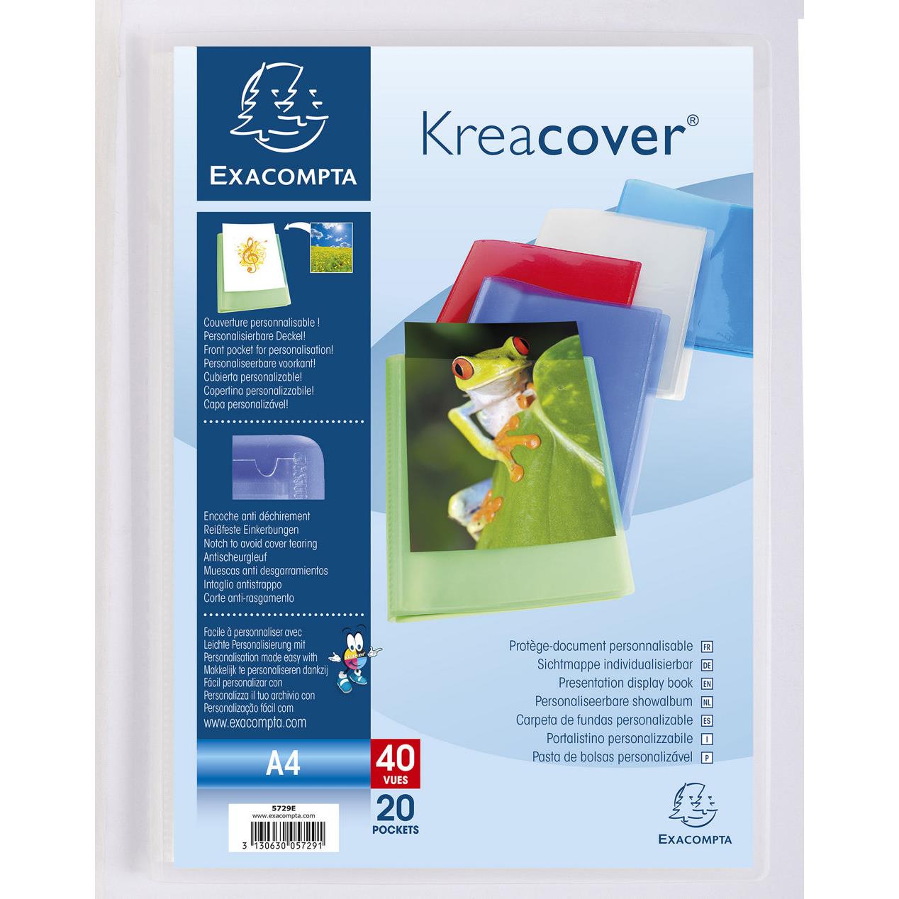 Protge document personnalisable Exacompta - PP Kreacover - 40 vues assortis