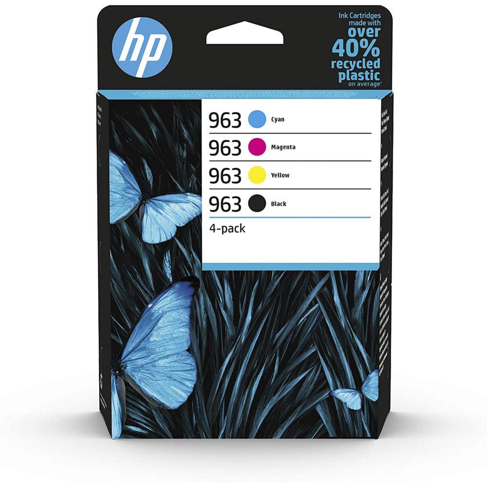 Cartouches pour imprimantes - Hp 963 pack de 4 cartouches d'encre noir/cyan/magenta/jaune authentiques