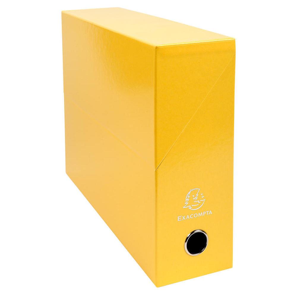 Bote de transfert Exacompta Iderama - carte lustre pellicule - dos 9,5 cm - 34 x 26 cm - jaune