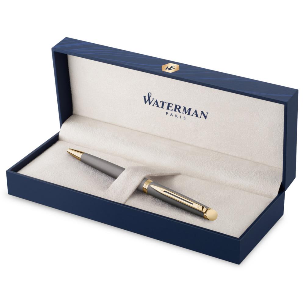 Stylo bille Waterman m�tallique H�misph�re - Habillage dor� / Corps gris