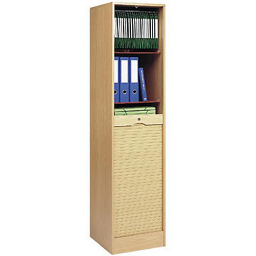 Classeur  rideaux bois - H 170 x L 41 x P 44 cm - htre