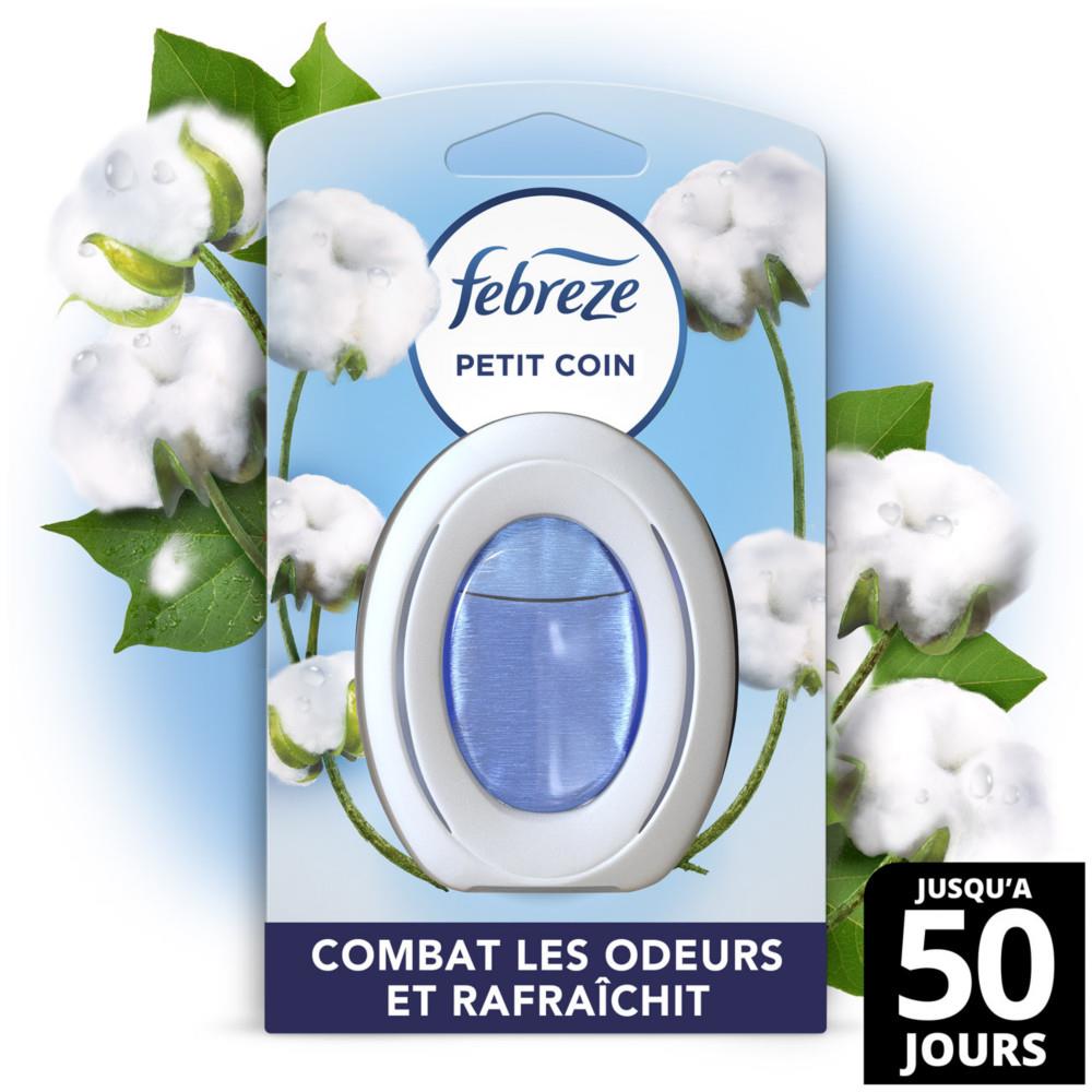 Petit coin Febreze - D�sodorisant Puret� de coton - Combat les odeurs et rafra�chit - Diffuseur pour WC