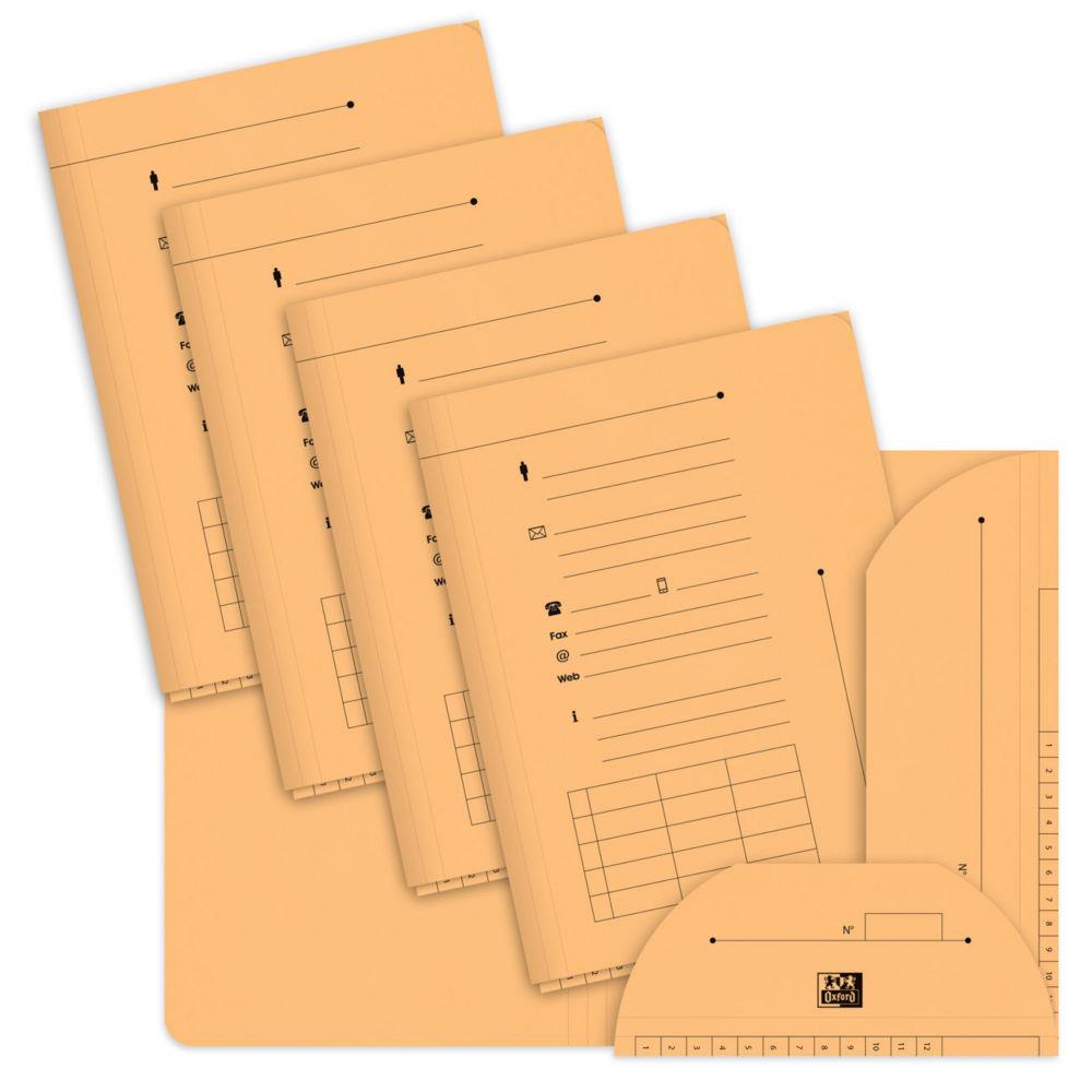 Chemise sous-dossier  2 rabats en carte - capacit 200 feuilles A4- Saumon - paquet 25 units