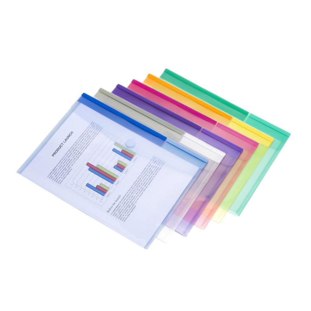 Pochettes-enveloppes Tarifold Color Collection A4 polypropylne assorties  - lot de 12