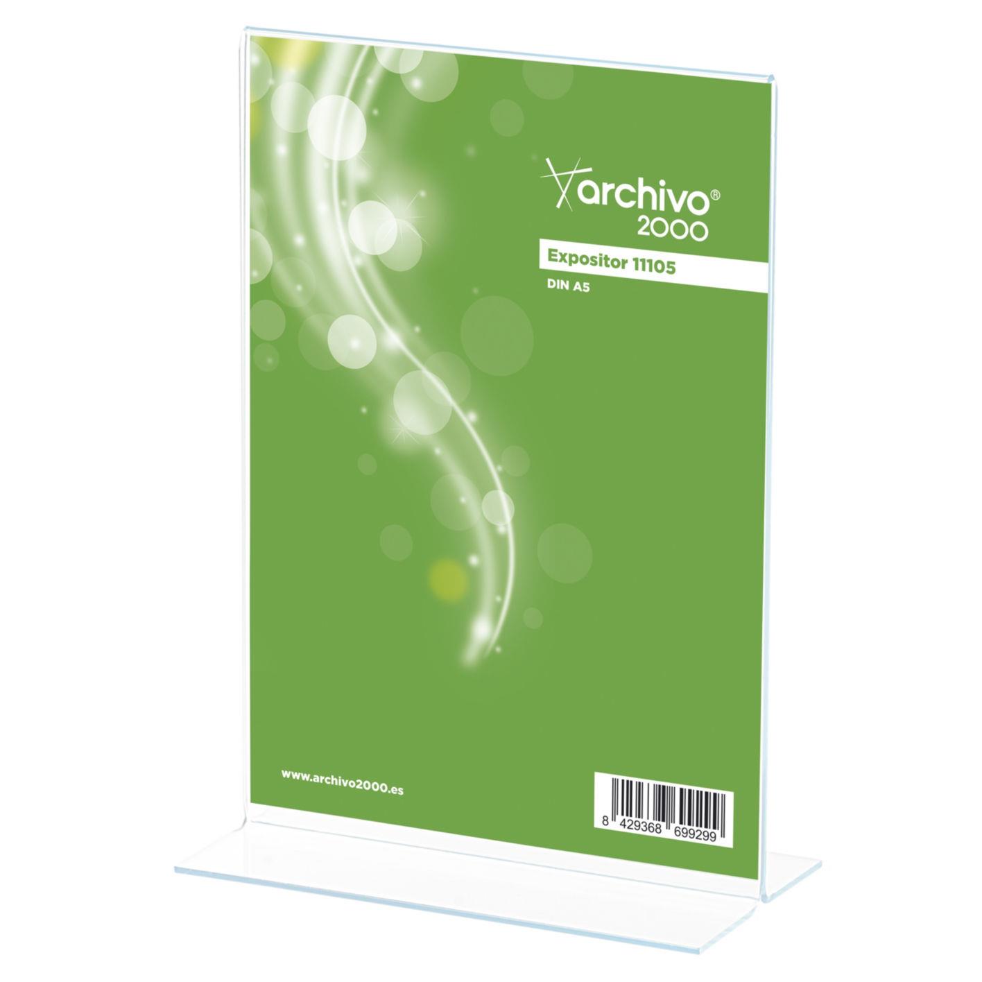 Prsentoir de document vertical - double face - format A5 - transparent