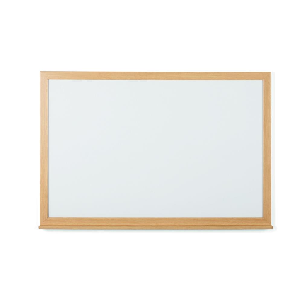 Tableau blanc recyclable acier laqu magntique Earth Bi-Office - cadre bois chne - L120 x H90 cm