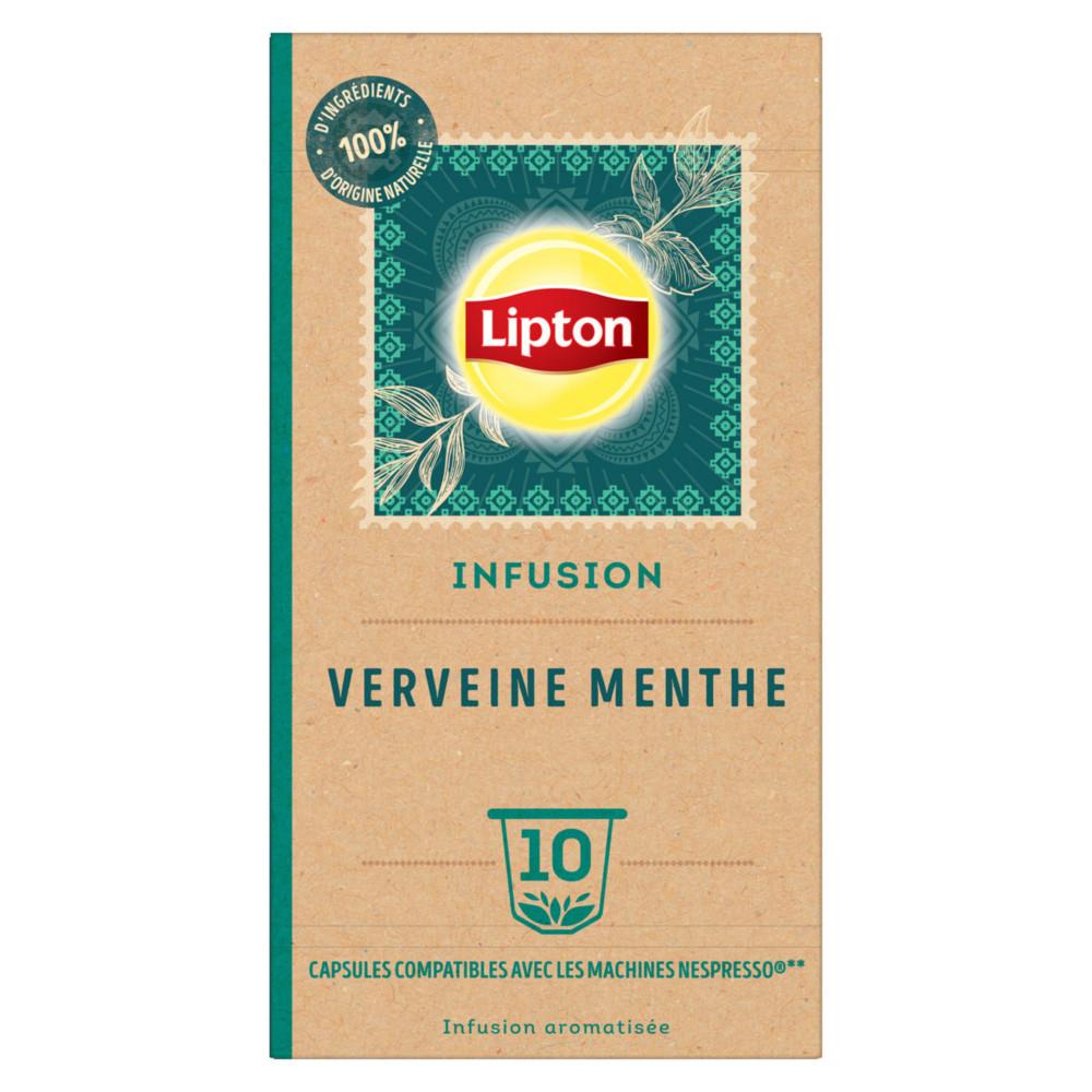 Infusion Verveine Lipton Menthe - Capsules compatibles Nespresso - Bo�te de 10