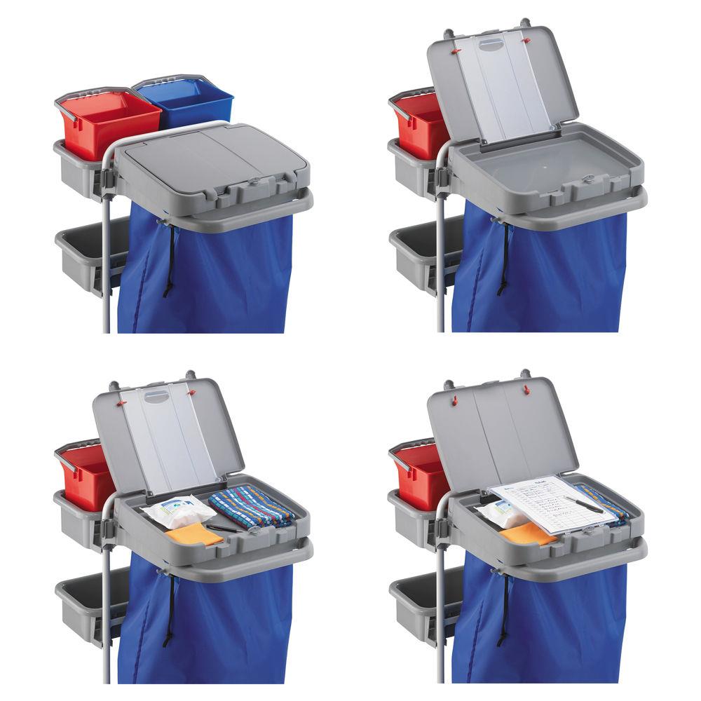 Couvercle double fond TTS pour chariot de mnage classique avec protge sac