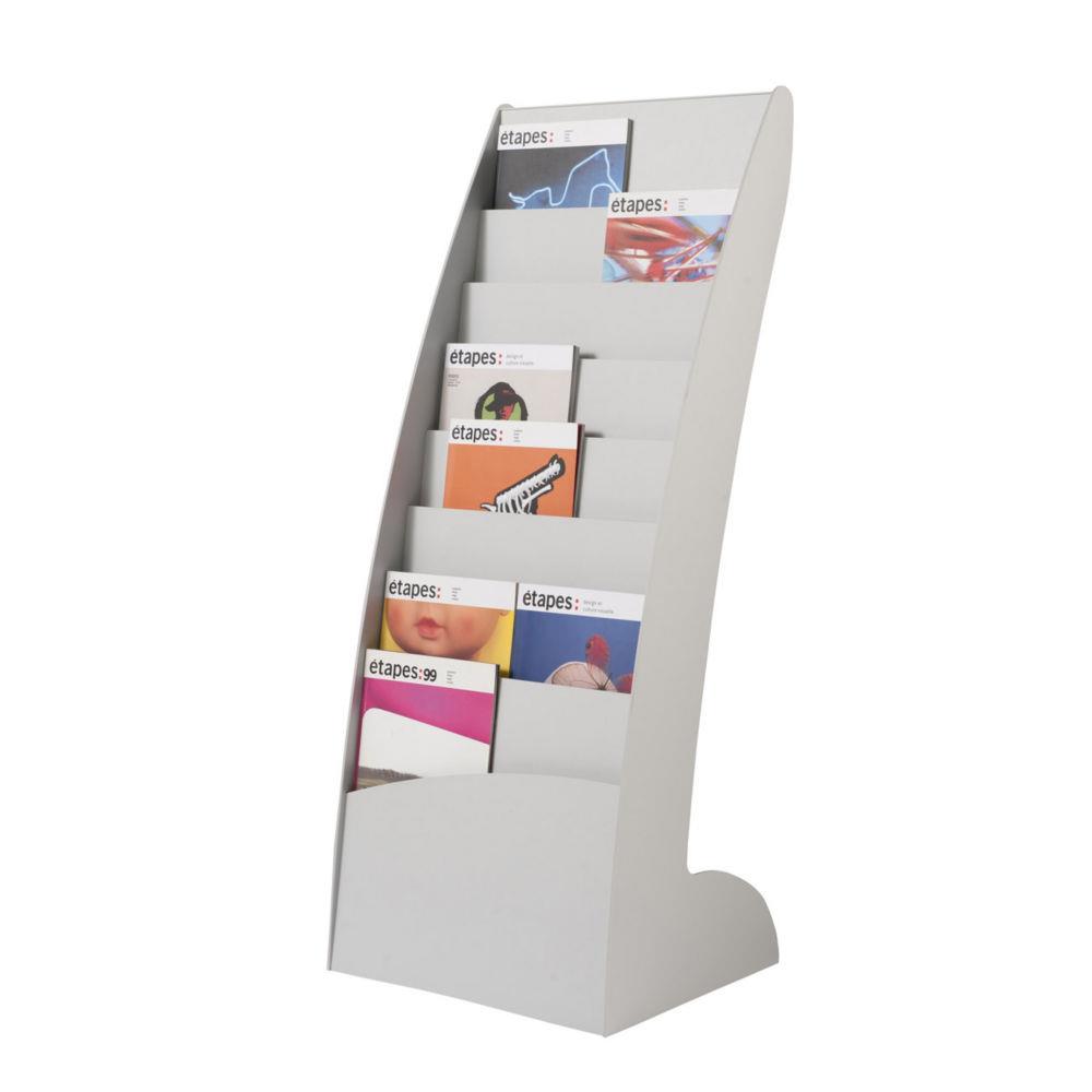 Prsentoir de sol Paperflow Courbo monobloc 8 cases - Gris