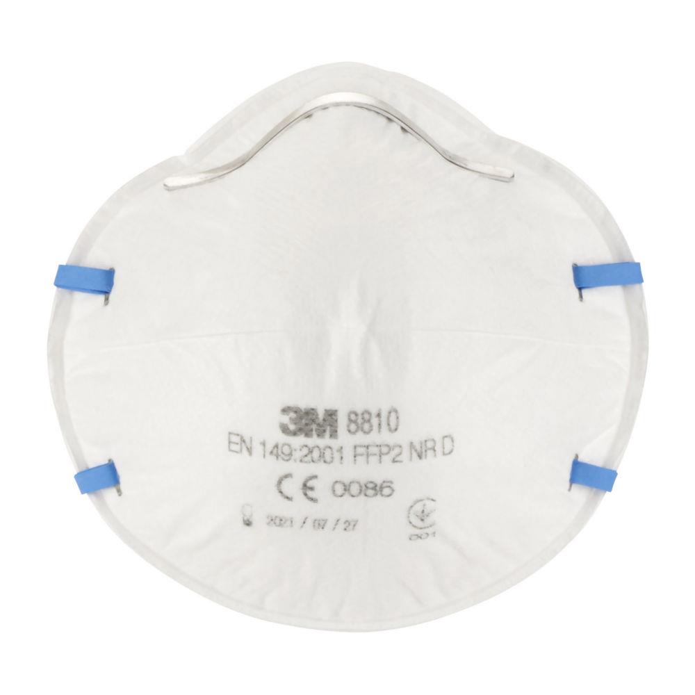 Masque anti poussire 3M 8810 sans soupape - FFP2 - Blanc - Lot de 3