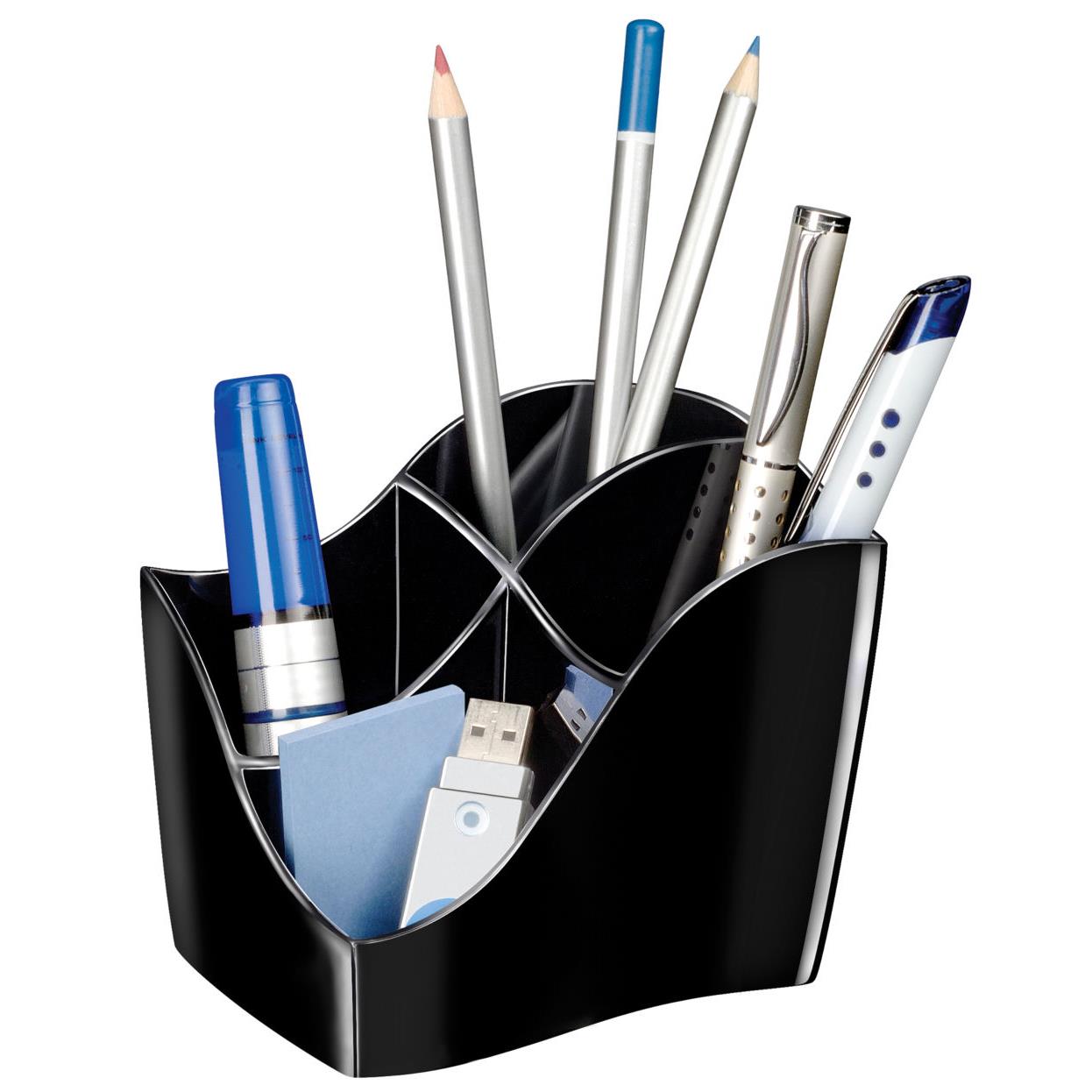 Pot  crayons Cep Isis 4 compartiments - coloris noir