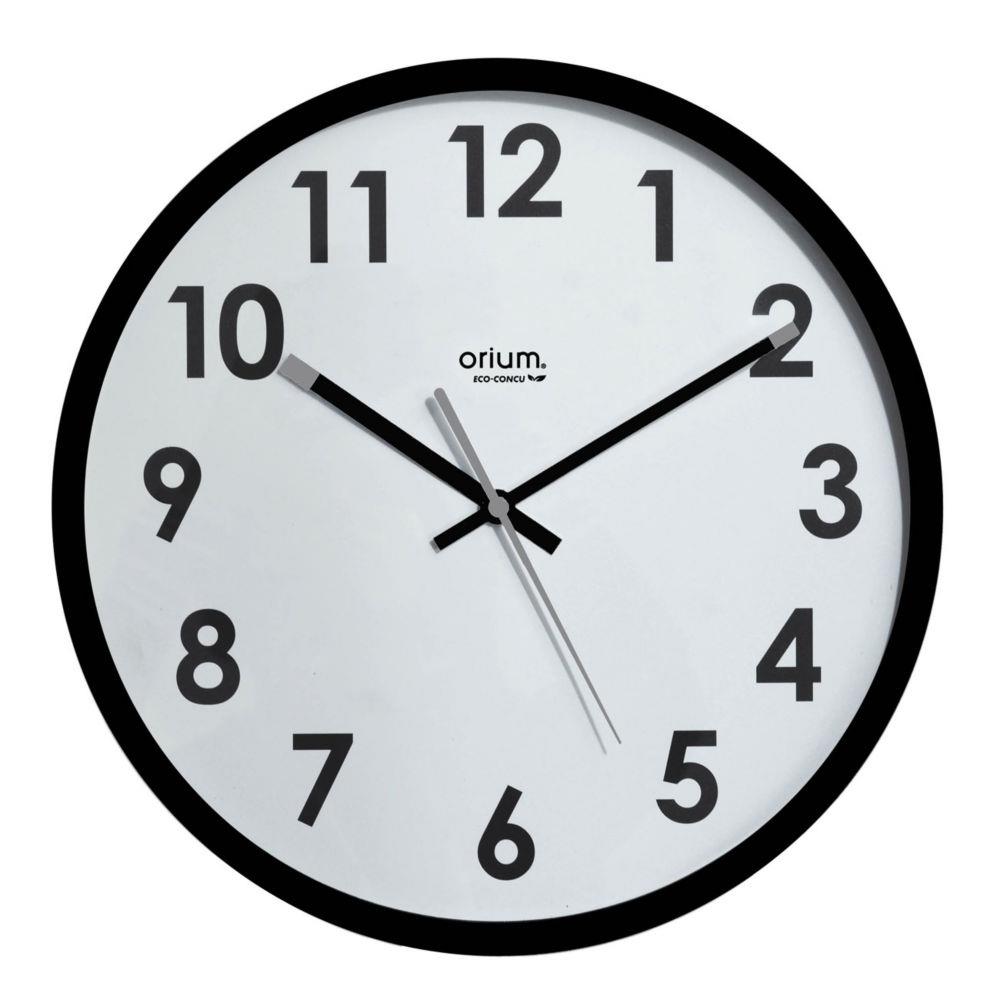 Horloge murale eco-conue Orium Naturalis silencieuse - Noir