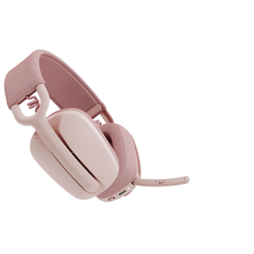 Casque sans fil Logitech Zone Vibe Wireless MS - Bluetooth, avec r�cepteur USB-A et USB-C - Certifi� Teams - Rose