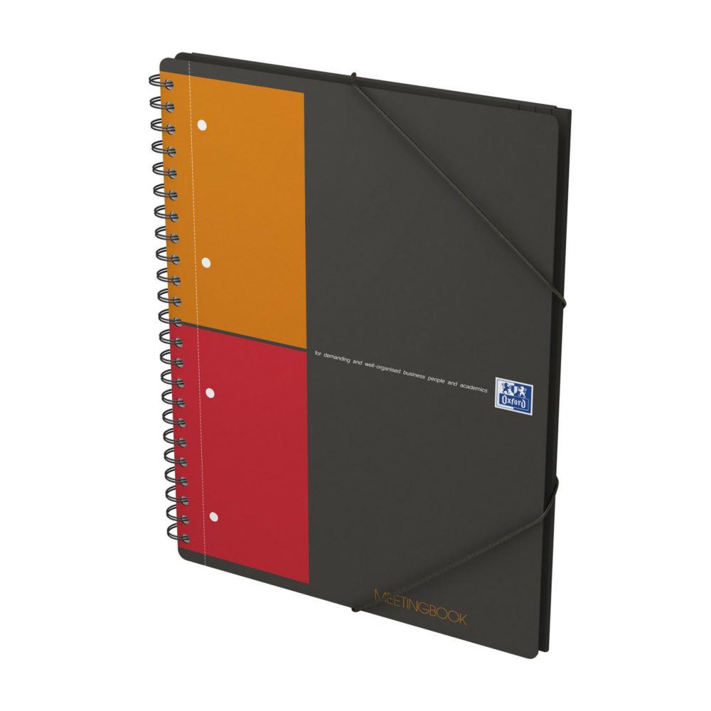 Cahier Oxford Meetingbook spirales - A4 maxi - spirales - 80 g - quadrill 5x5 - 24 x 32 cm