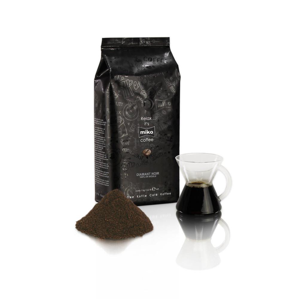 Diamant noir Miko - caf moulu - 100% arabica - paquet 1 kg