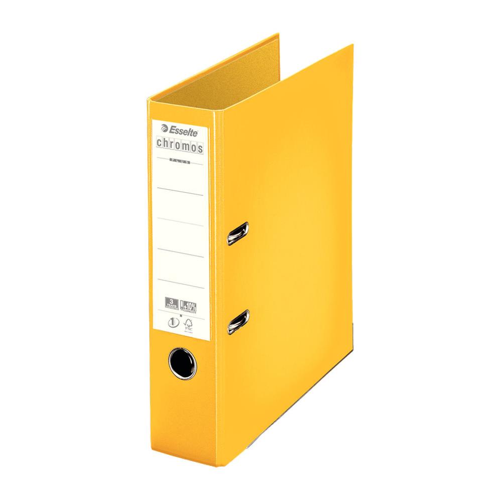 Classeur  levier Esselte Chromos Plus - polypropylne - dos 8 cm - A4 - jaune