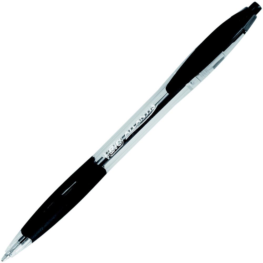 Stylo bille Bic Atlantis - rtractable - pointe moyenne - noir
