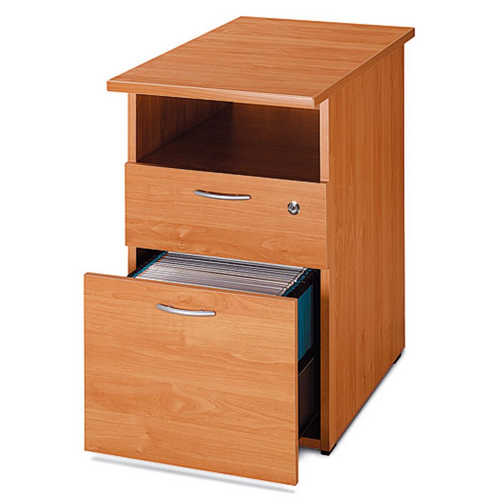 Caisson Pulse hauteur bureau - 2 tiroirs - prof. 60 cm - aulne