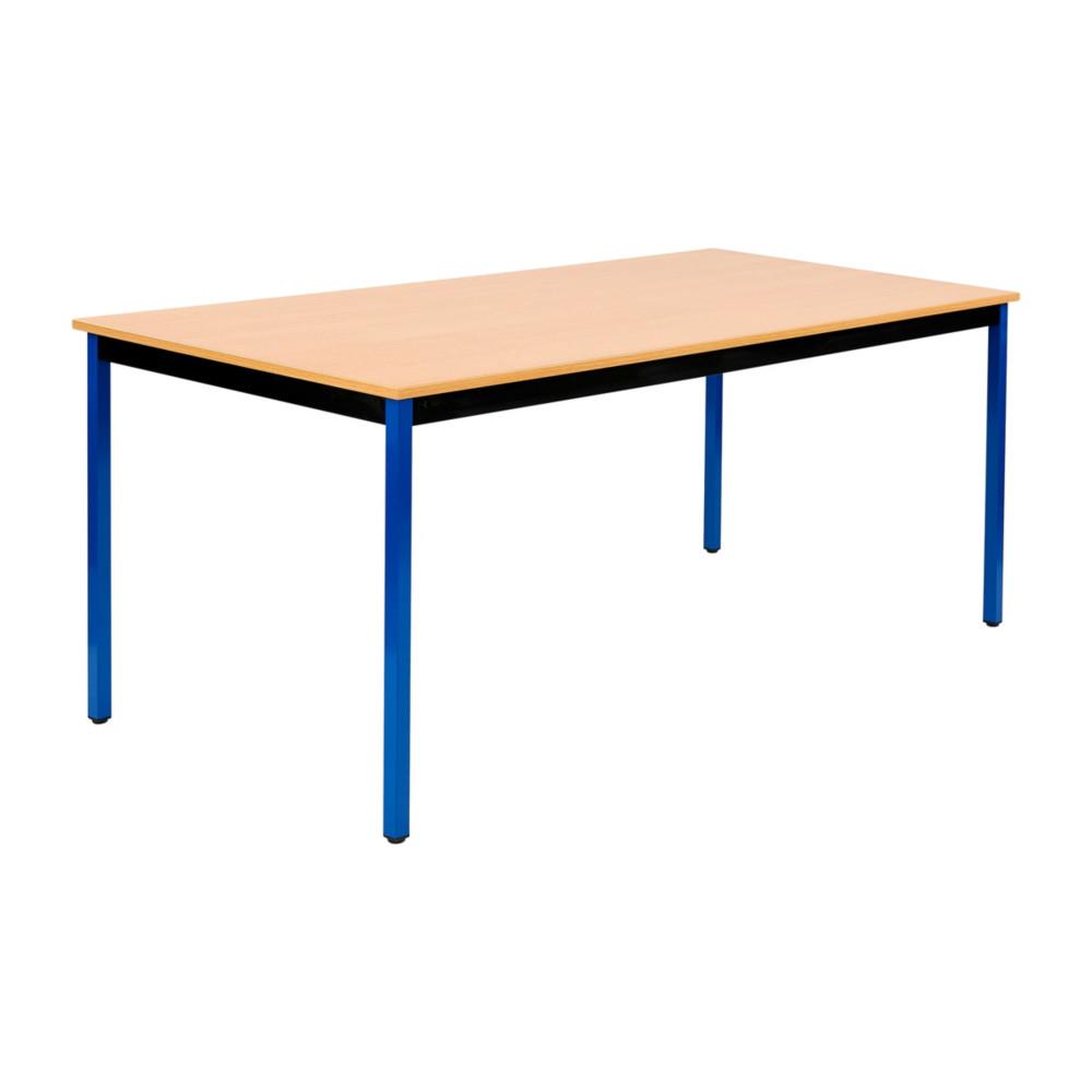 Table polyvalente rectangle - L 180 x P 80 cm - plateau htre - pieds bleus