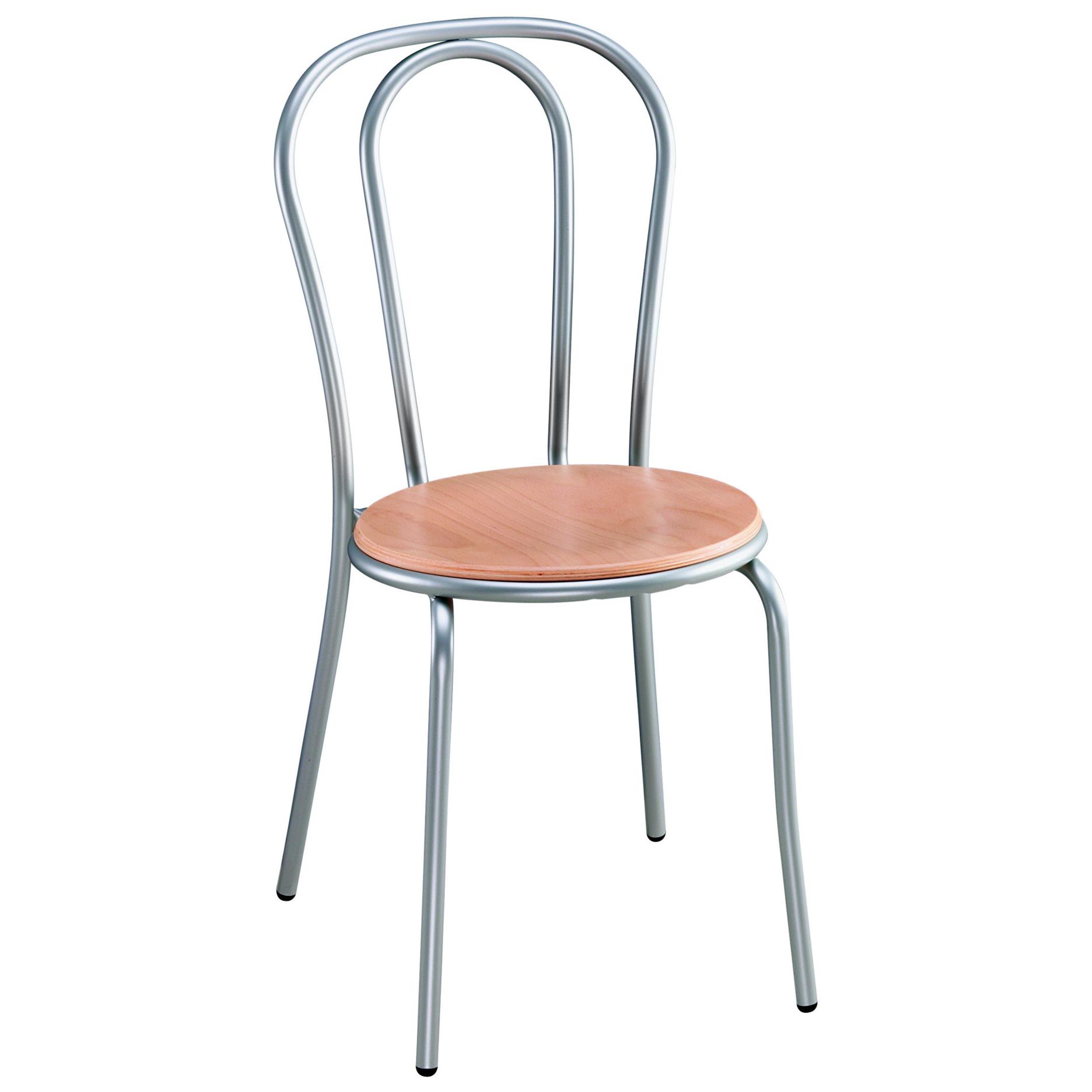 Chaise collectivits Bistrot - bois - htre - pieds mtal - alu