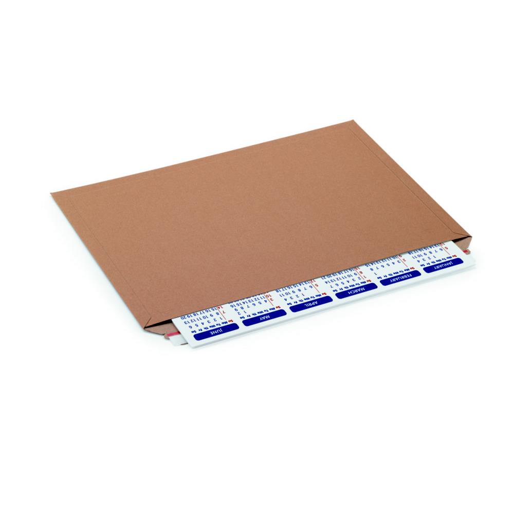Pochette carton plat recycle brune fermeture bande adhsive - l.int .18 x H.16,4 cm - paquet de 100