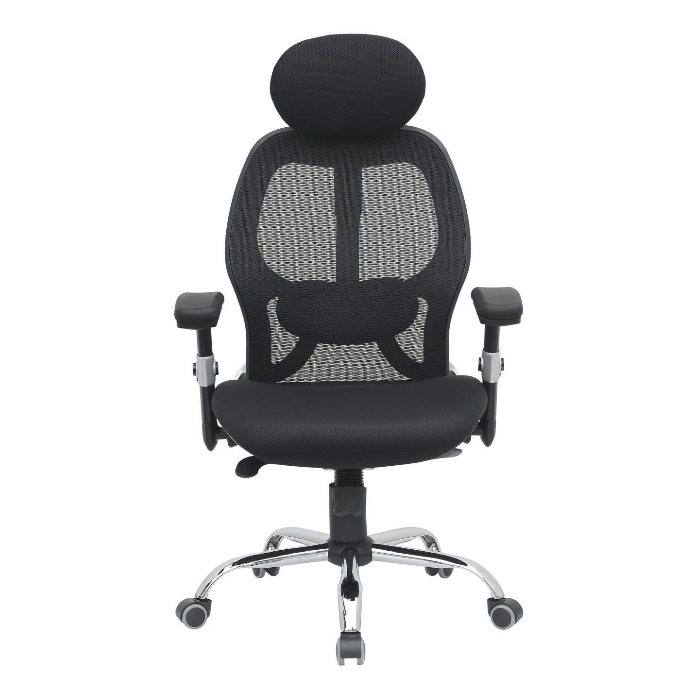 Fauteuil de bureau ergonomique Izia en maille et tissu - noir