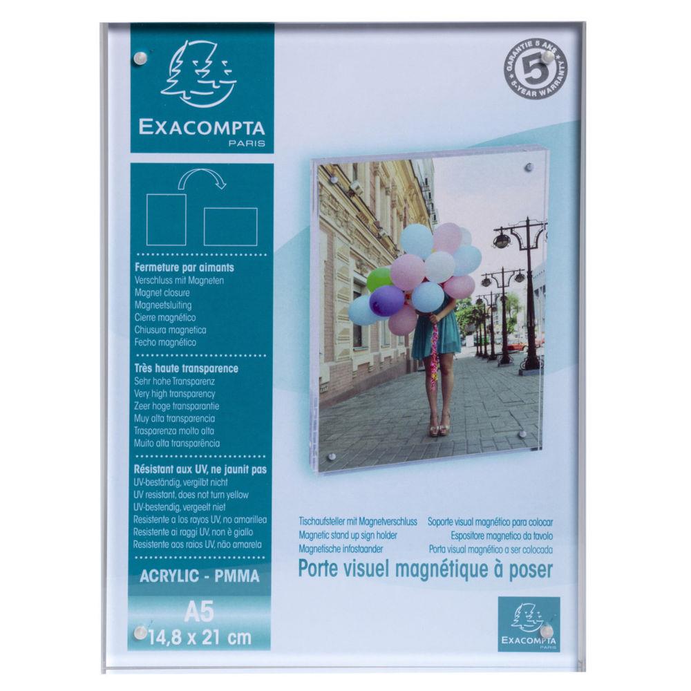 Prsentoir de document Exacompta avec fermeture magntique A5 Cristal - Transparent