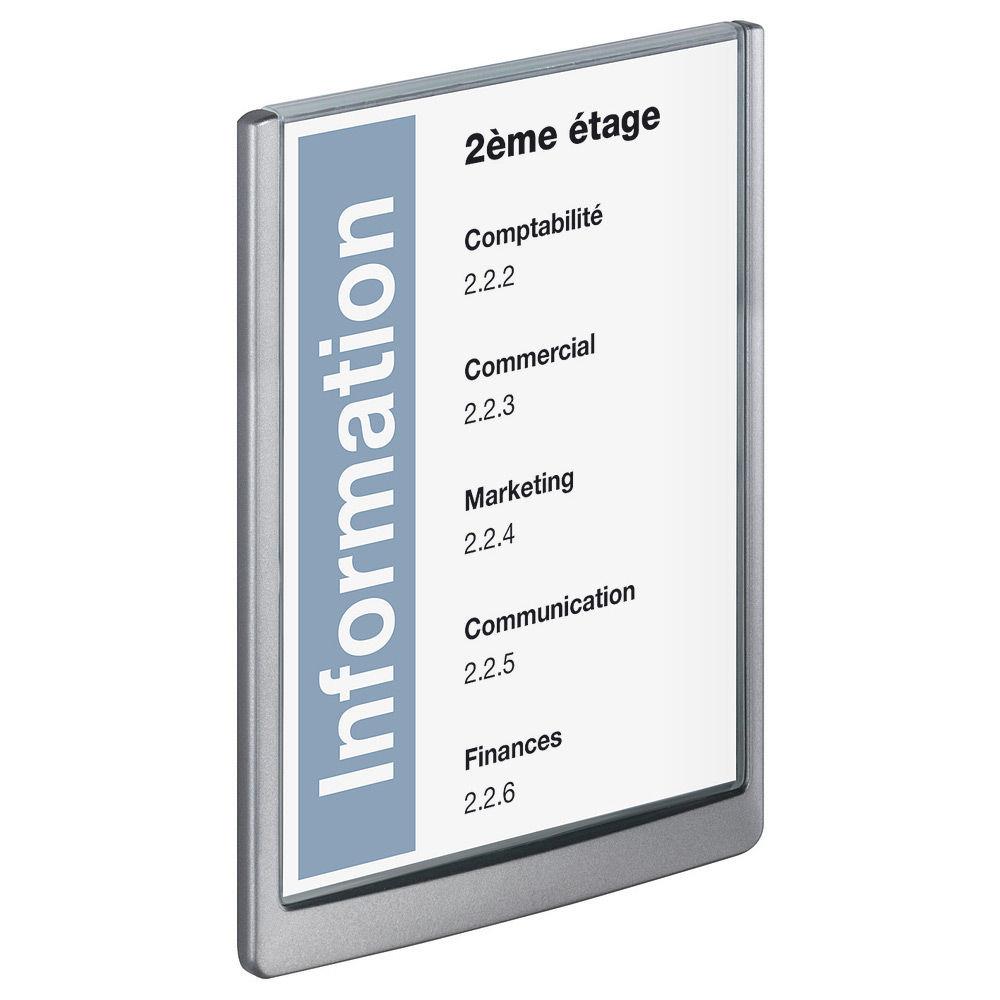 Plaque de porte Durable Click Sign - plastique - A4 - 210 x 297 mm - graphite