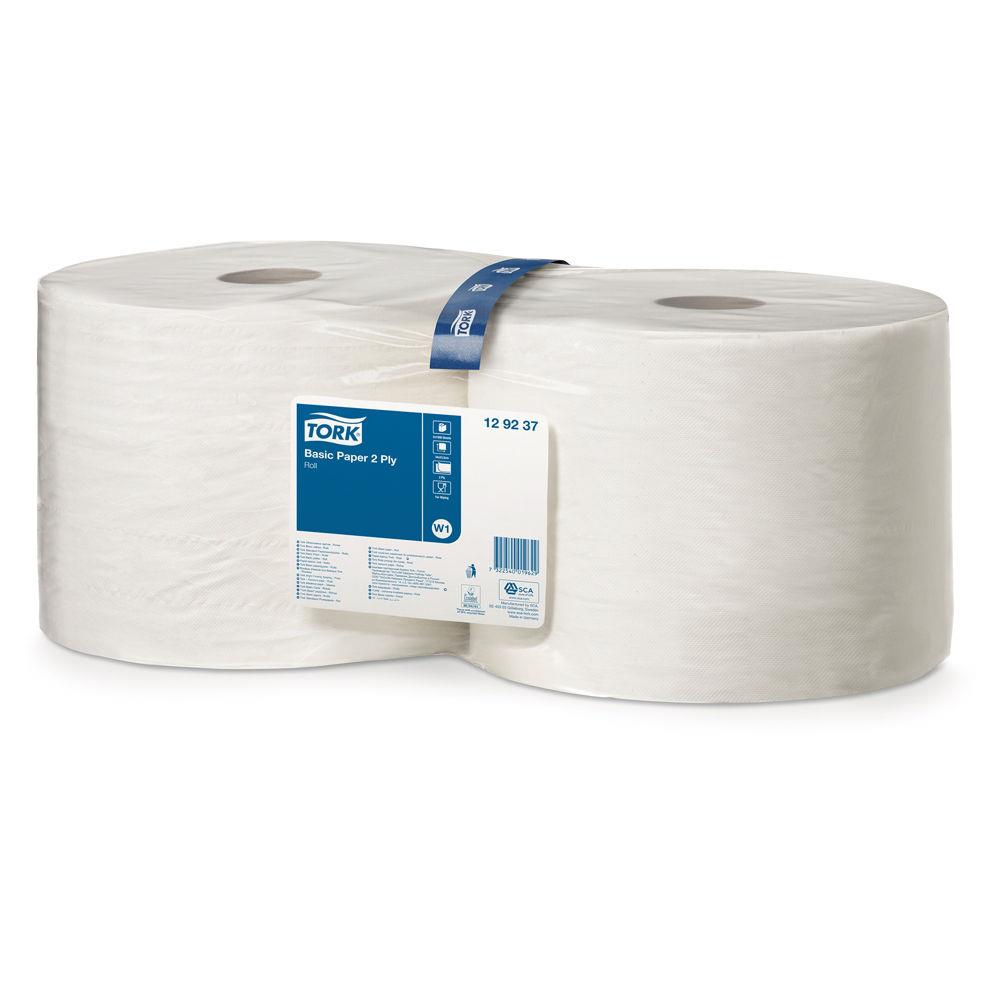Bobine d'essuyage Tork Basic  - 129237 - Blanc - 1500 feuilles