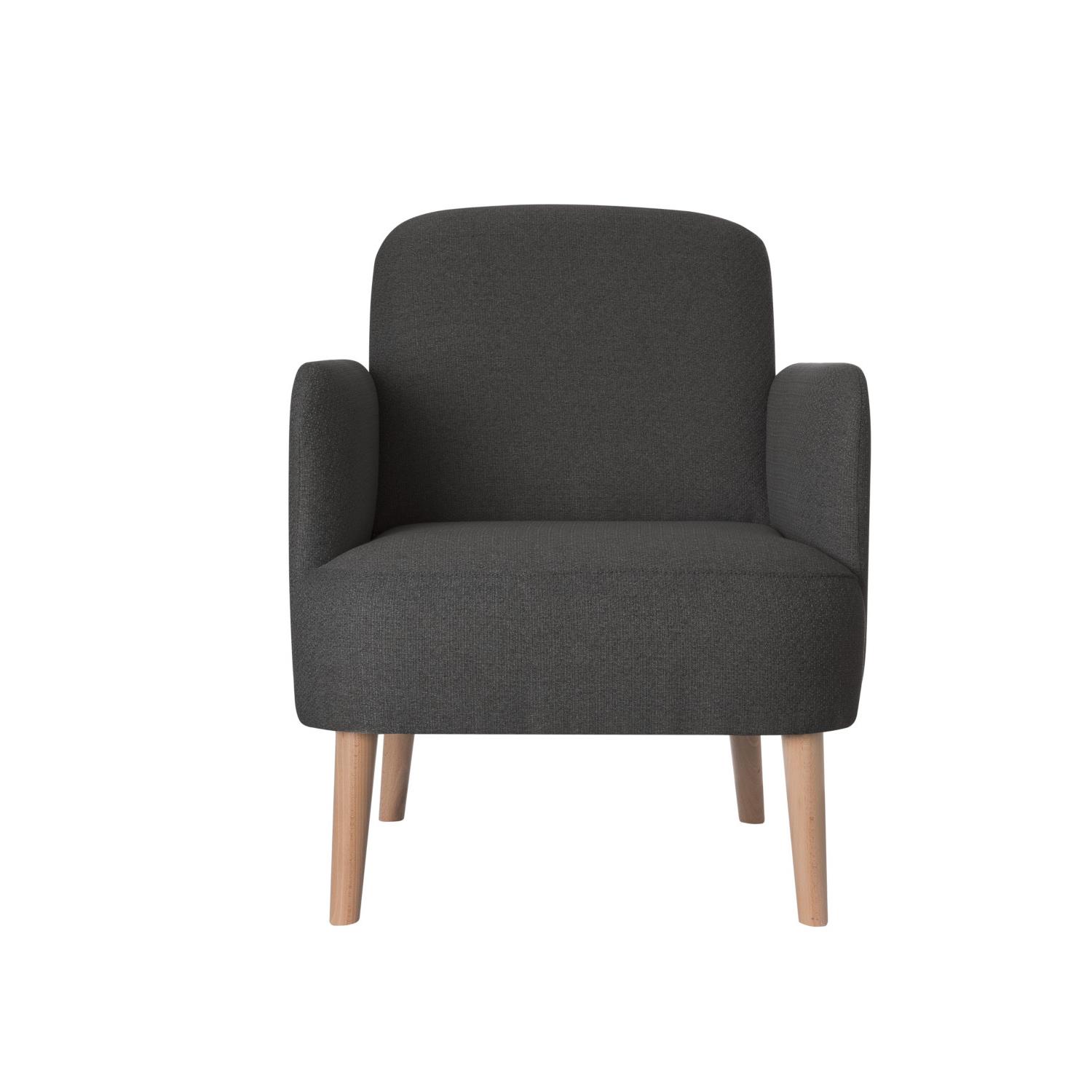 Fauteuil d'accueil Brooks - pieds htre - tissu anthracite