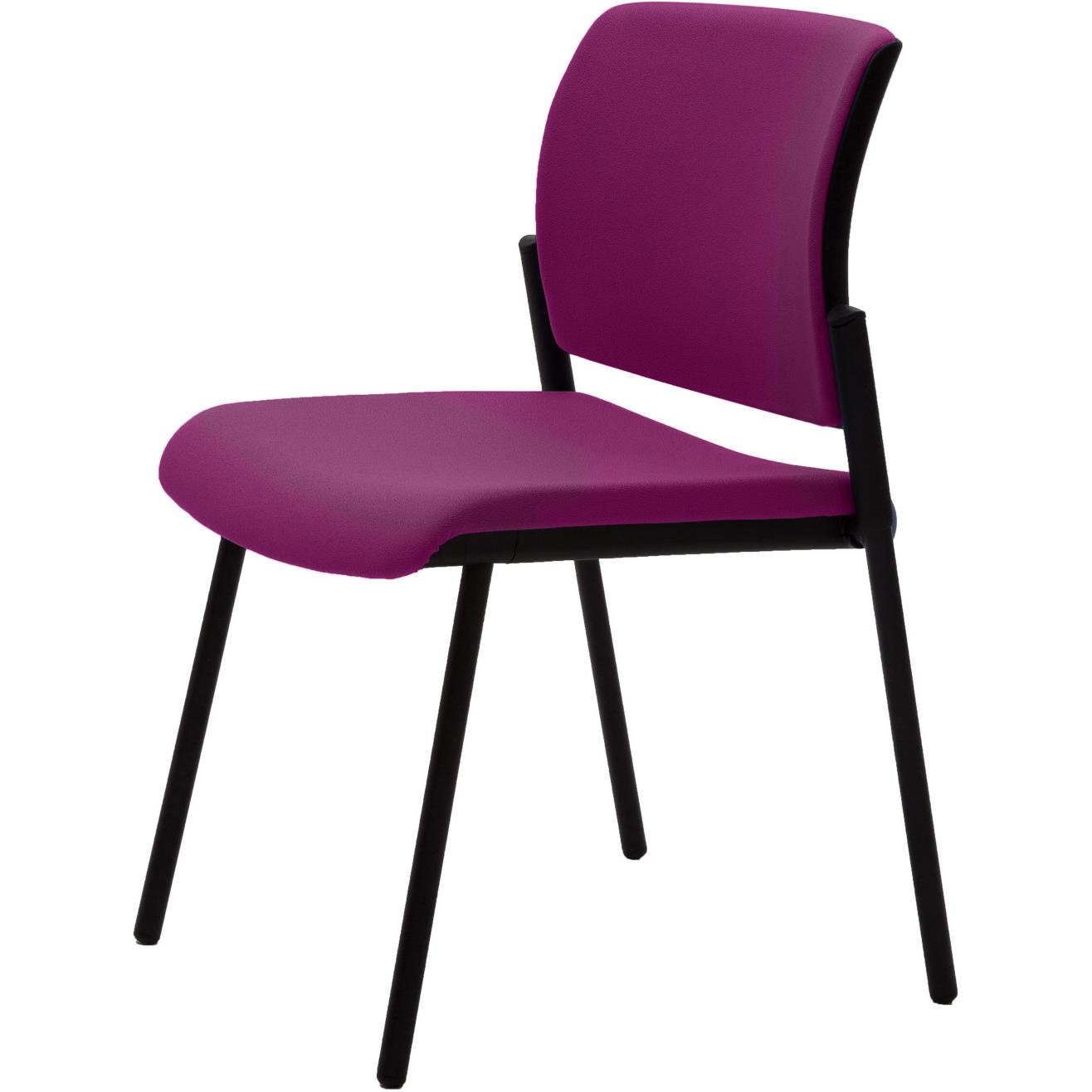 Chaise de runion & visiteur Iris - tissu Rose - Pieds noir