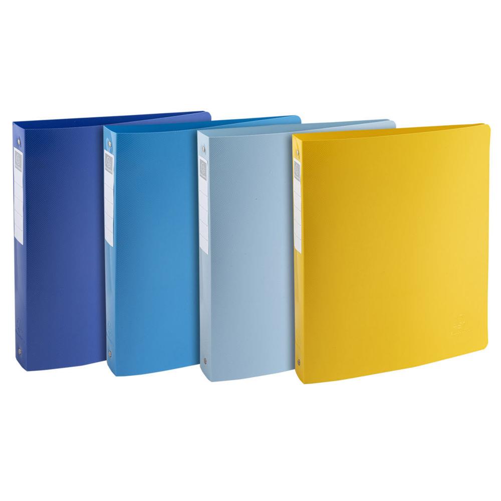 Classeur souple 4 anneaux 30 mm Exacompta BeeBlue A4 polypro recycl - Dos 2 cm - Assortis