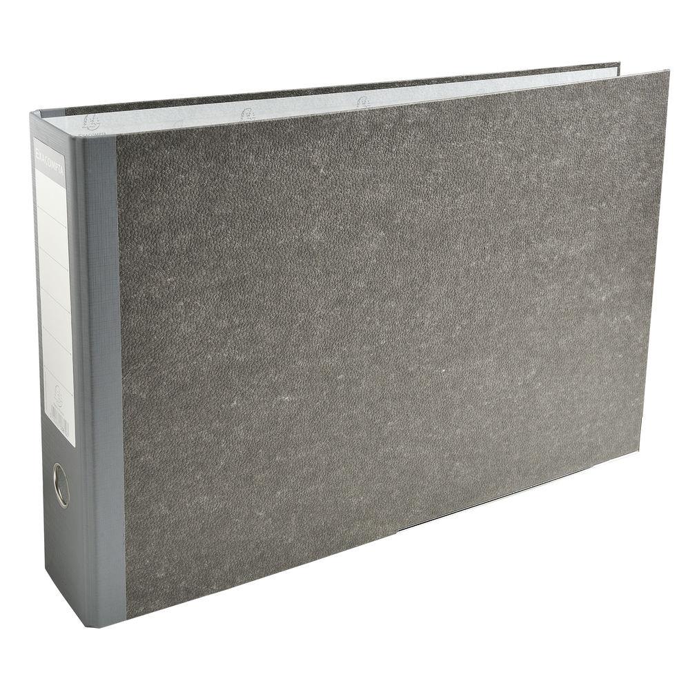 Classeur  levier Exacompta en carton gris - format 32 x 48 cm - dos 8 cm - gris