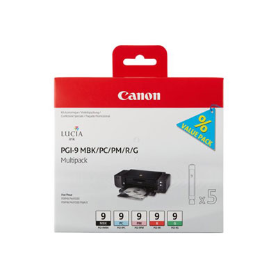 Cartouches pour imprimantes - Canon multipack de 5 cartouches d'encre pgi-9 mbk/pc/pm/r/g