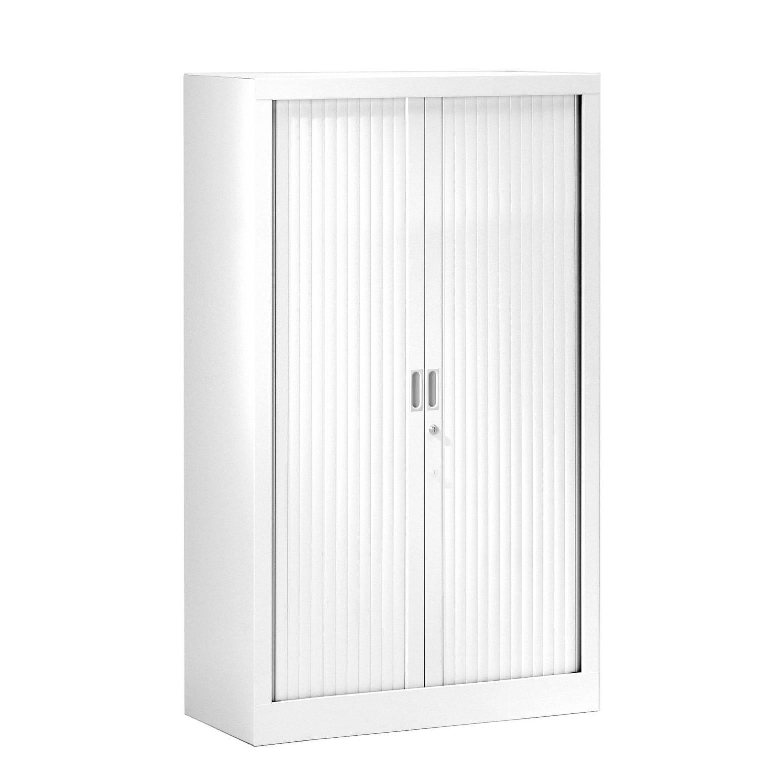 Armoire mtal monobloc  rideaux Gnric H.136 x L.80 cm - coloris Blanc