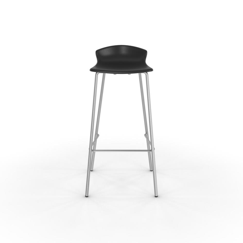 Tabouret haut de restauration Nelo - assise polypropylne - noir
